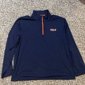 Polo by Ralph Lauren Navy and Orange Quarter-Zip